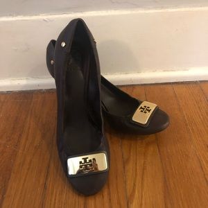 Tory Burch Chocolate Brown leather chunky heels | Sz 7.5